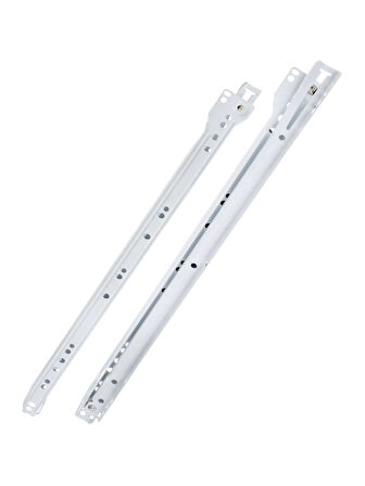Beyaz Metal Çekmece Rayı Tekerlekli Mobilya Dolap Çekmece Rayı(BEYAZ)(30CM)(1 TAKIM)(METAL)