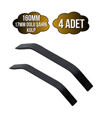 Şahin Siyah Alüminyum Dolap Kulpu Mobilya ve Mutfak Dolap Kulpu(17MM)(160MM)(SİYAH)(4 ADET)(ALÜMİNYUM)