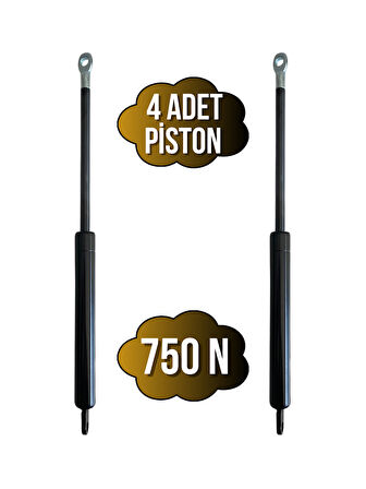 Yatak Makası Pistonu Baza Açılır Makası Pistonu(750N PİSTON)(TEK KİŞİLİK)(4 ADET)(SİYAH)