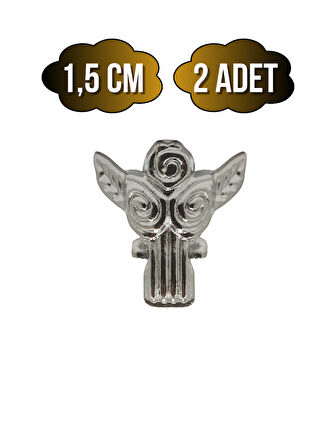 Melek 1.5cm Metal Ayak Çeyiz ve Hediye Kutusu Mobilya Ayağı(1.5CM)(GÜMÜŞ)(2 ADET)