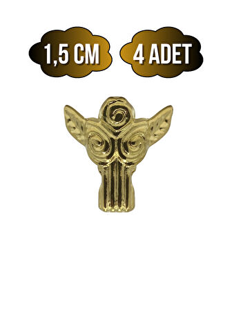 Melek 1.5cm Metal Ayak Çeyiz ve Hediye Kutusu Mobilya Ayağı(1.5CM)(ALTIN)(4 ADET)