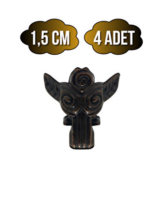 Melek 1.5cm Metal Ayak Çeyiz ve Hediye Kutusu Mobilya Ayağı(1.5CM)(BRONZ)(4 ADET)