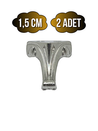 Moda Metal Ayak Çeyiz ve Hediye Kutusu Mobilya Ayağı(1,5CM)(GÜMÜŞ)(2 ADET)
