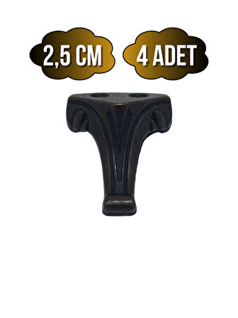 Moda Metal Ayak Çeyiz ve Hediye Kutusu Mobilya Ayağı(2,5CM)(BRONZ)(4 ADET)
