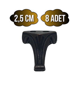 Moda Metal Ayak Çeyiz ve Hediye Kutusu Mobilya Ayağı(2,5CM)(BRONZ)(8 ADET)
