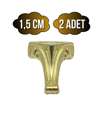 Moda Metal Ayak Çeyiz ve Hediye Kutusu Mobilya Ayağı(1,5CM)(ALTIN)(2 ADET)