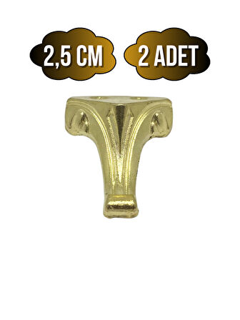 Moda Metal Ayak Çeyiz ve Hediye Kutusu Mobilya Ayağı(2,5CM)(ALTIN)(2 ADET)