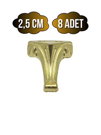 Moda Metal Ayak Çeyiz ve Hediye Kutusu Mobilya Ayağı(2,5CM)(ALTIN)(8 ADET)