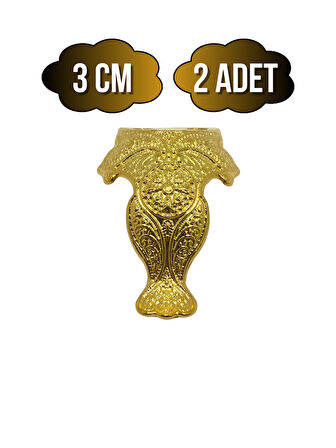 Lüx Metal Ayak Çeyiz ve Hediye Kutusu Mobilya Ayağı(3CM)(ALTIN)(2 ADET)