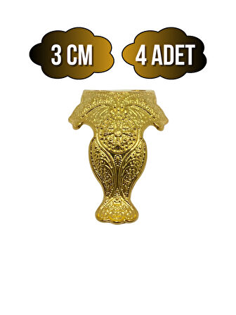 Lüx Metal Ayak Çeyiz ve Hediye Kutusu Mobilya Ayağı(3CM)(ALTIN)(4 ADET)