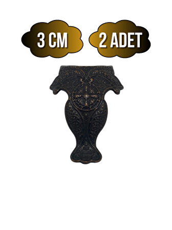 Lüx Metal Ayak Çeyiz ve Hediye Kutusu Mobilya Ayağı(3CM)(BRONZ)(2 ADET)