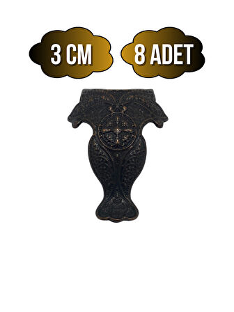 Lüx Metal Ayak Çeyiz ve Hediye Kutusu Mobilya Ayağı(3CM)(BRONZ)(8 ADET)
