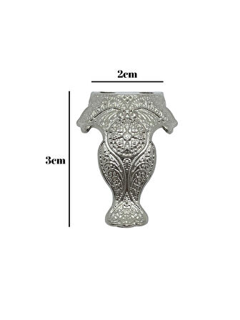 Lüx Metal Ayak Çeyiz ve Hediye Kutusu Mobilya Ayağı(3CM)(GÜMÜŞ)(2 ADET)