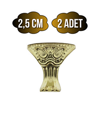 Pati Metal Ayak Çeyiz ve Hediye Kutusu Mobilya Ayağı(2,5CM)(ALTIN)(2 ADET)