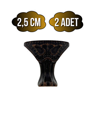 Pati Metal Ayak Çeyiz ve Hediye Kutusu Mobilya Ayağı(2,5CM)(BRONZ)(2 ADET)