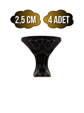 Pati Metal Ayak Çeyiz ve Hediye Kutusu Mobilya Ayağı(2,5CM)(BRONZ)(4 ADET)