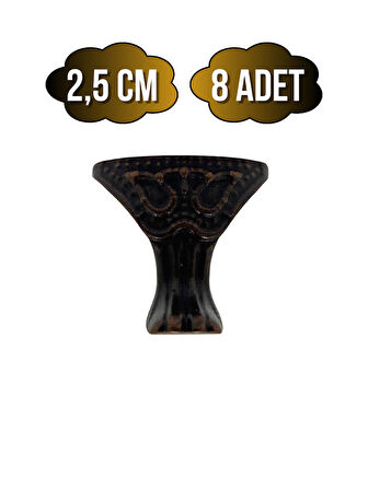 Pati Metal Ayak Çeyiz ve Hediye Kutusu Mobilya Ayağı(2,5CM)(BRONZ)(8 ADET)