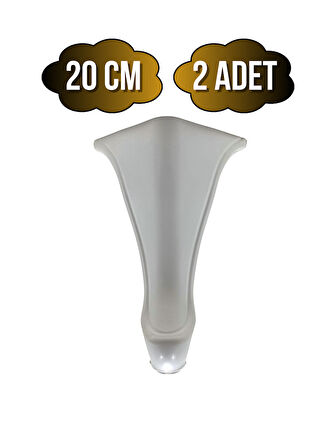 Lüx Lükens Beyaz 20cm Plastik Ayak Mobilya Masa ve Dolap Ayağı(BEYAZ)(20CM)(2 ADET)