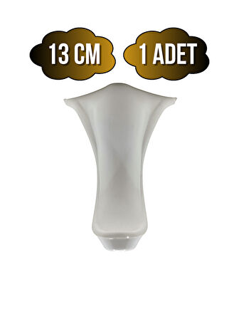 Lüx Lükens Beyaz 13cm Plastik Ayak Mobilya Masa ve Dolap Ayağı(BEYAZ)(13CM)(1 ADET)