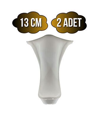 Lüx Lükens Beyaz 13cm Plastik Ayak Mobilya Masa ve Dolap Ayağı(BEYAZ)(13CM)(2 ADET)