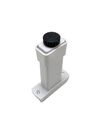 U Geçme Beyaz Plastik Ayarlı Ayak Mobilya Masa ve Dolap Ayağı(BEYAZ)(6CM)(1 ADET)