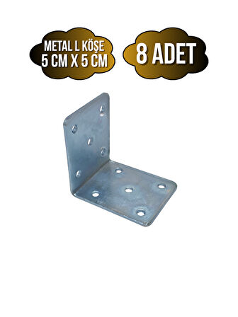 L Bağlantı Demiri Dolap Köşe Bağlantı Demiri(METAL)(ÖLÇÜLER:50*50*40MM)(8 ADET)