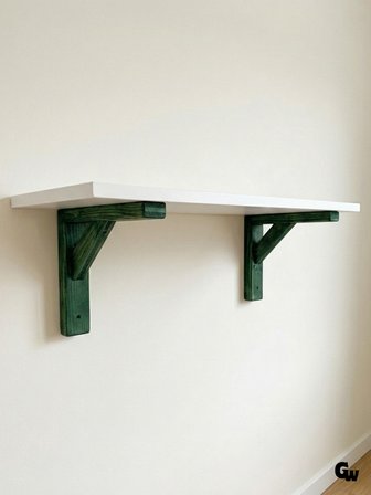 Raf Altı Ahşap Tutucu L Raf Ahşabı Duvar Sabitleyici(AHŞAP)(YEŞİL)(2 ADET)(20x16cm)(BEYAZ ÇAM)