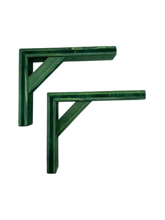 Raf Altı Ahşap Tutucu L Raf Ahşabı Duvar Sabitleyici(AHŞAP)(YEŞİL)(2 ADET)(20x16cm)(BEYAZ ÇAM)