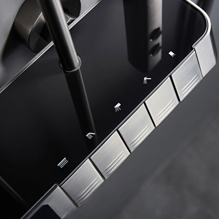 PIANO Tepe Duş Sistemi Termostatik Metalik Gri DS.PN710GR