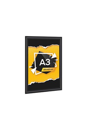 Alüminyum Açılır Kapanır Çerçeve Gönye Köşe - A3 - 30x42 cm - Siyah - 25mm