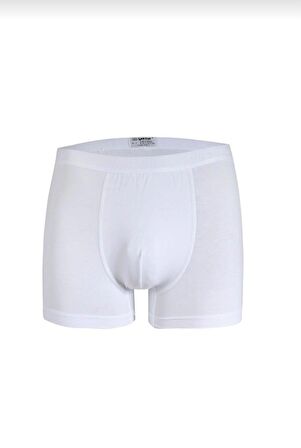  39 ERKEK LİKRALI BOXER BEYAZ TEKLİ