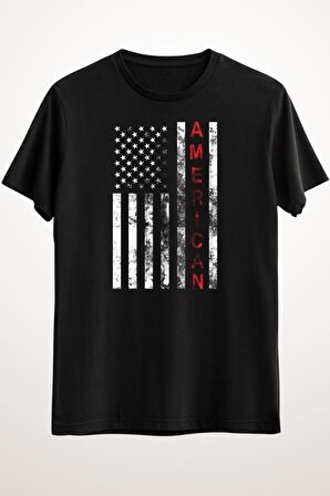 Erkek Siyah Usa Flag - Ds1044