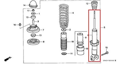 Amortisör Arka Civic 1988-1995 Çatallı