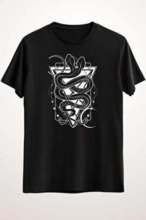 Erkek Siyah Two-headed Snake And The Sigil Of Lucifer - Ds1494