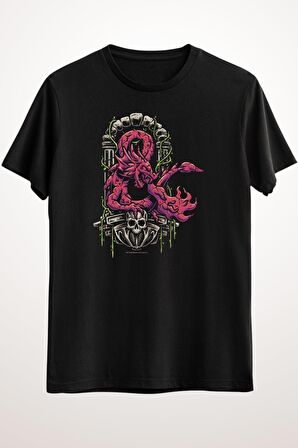 Erkek Siyah Dungeons & Dragons Symbol Of Dragon - Ds1675