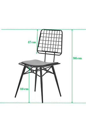 Rio S19 Kolsuz Sandalye – Siyah Dokuma Kumaş, Metal Siyah Ayak