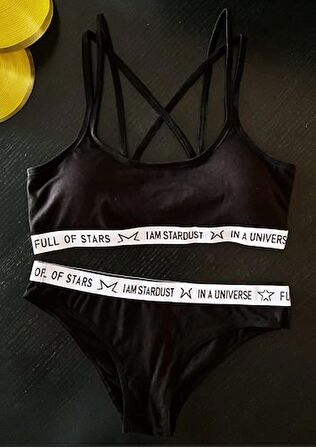 SİYAH KAPLI SPOR BRALET TAKIM