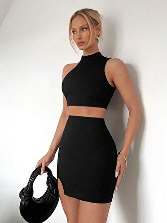 Yırtmaçlı mini etek