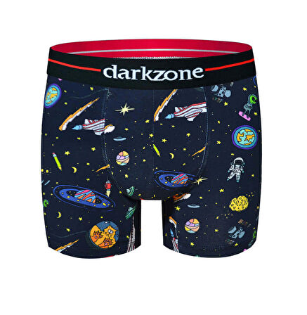 Erkek Uzay Desenli Dijital Baskılı Boxer
