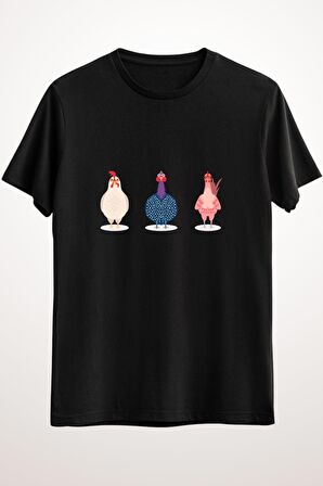 Erkek Siyah Three Cute Chickens - Ds2132