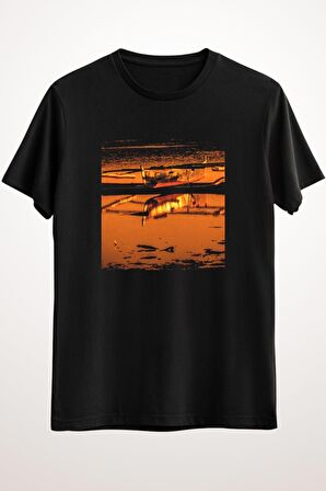 Erkek Siyah Lake Sunset Nature Outdoors - Ds2173