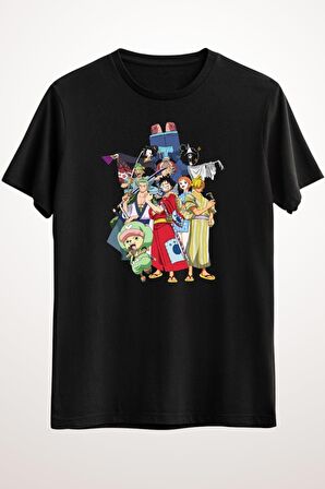 Erkek Siyah One Piece - Straw Hat Pirates - Wano Arc - Ds2177