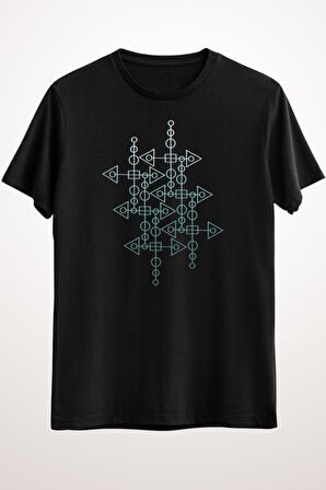 Erkek Siyah Geometric Shapes Gradient - Ds2237