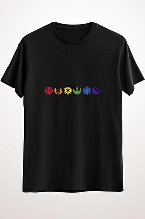 Erkek Siyah Star Wars Rainbow Icons - Ds2280