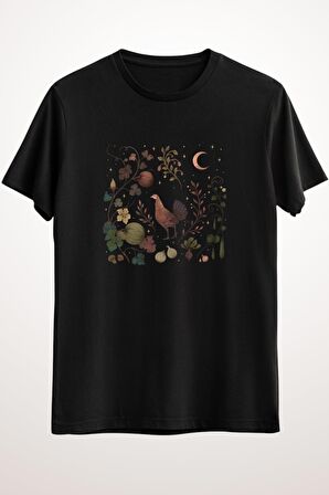 Erkek Siyah Wild Chicken With Autumn Vines - Ds2370