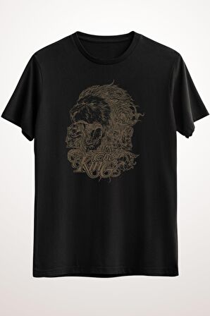 Erkek Siyah King Of The Jungle T-shirt Ds2382