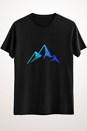 Erkek Siyah Abstract Mountain Blue - Ds2429