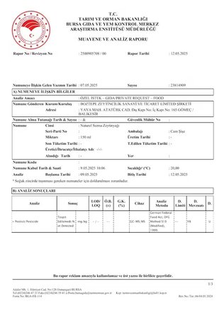 250 ML Damak Sefası Bebek Zeytinyağı (2025-26) Yüksek Polifenollü Erken Hasat, Soğuk Sıkım, Filtresiz