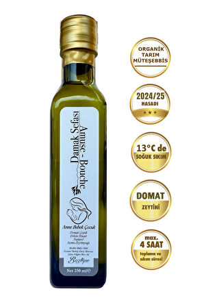  Anne Bebek Çocuk Erken Hasat Natürel Sızma Zeytinyağı Soğuk Sıkım Filtresiz 0,17 Asit 250 ML