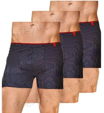BERRAK 4433 ERKEK ÇİZGİLİ SPORT BOXER 3 ADET